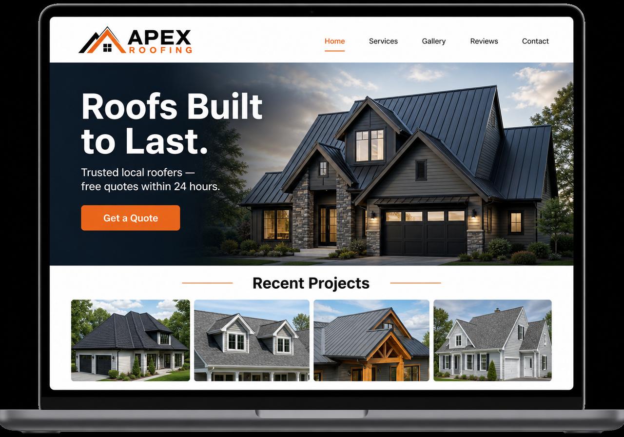 Roofing website example